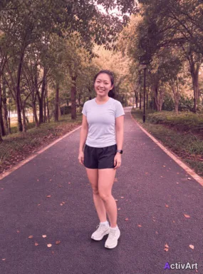 Workout photo from a running session, restyled by ActivArt with dawn atmosphere