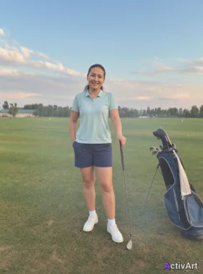 Workout photo from a golf practice session, restyled by ActivArt with dreamy atmosphere