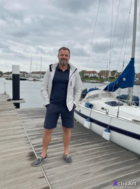 Workout photo from a sailing session, restyled by ActivArt with overcast atmosphere
