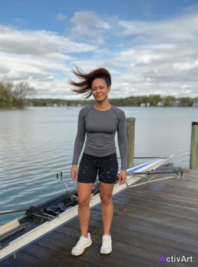 Workout photo from a recreational rowing session, restyled by ActivArt with windy atmosphere