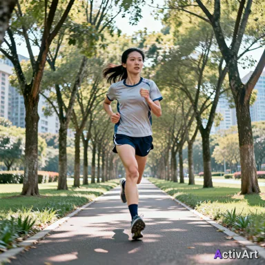 AI-generated running scene, created by ActivArt from the activity data alone with no photo taken