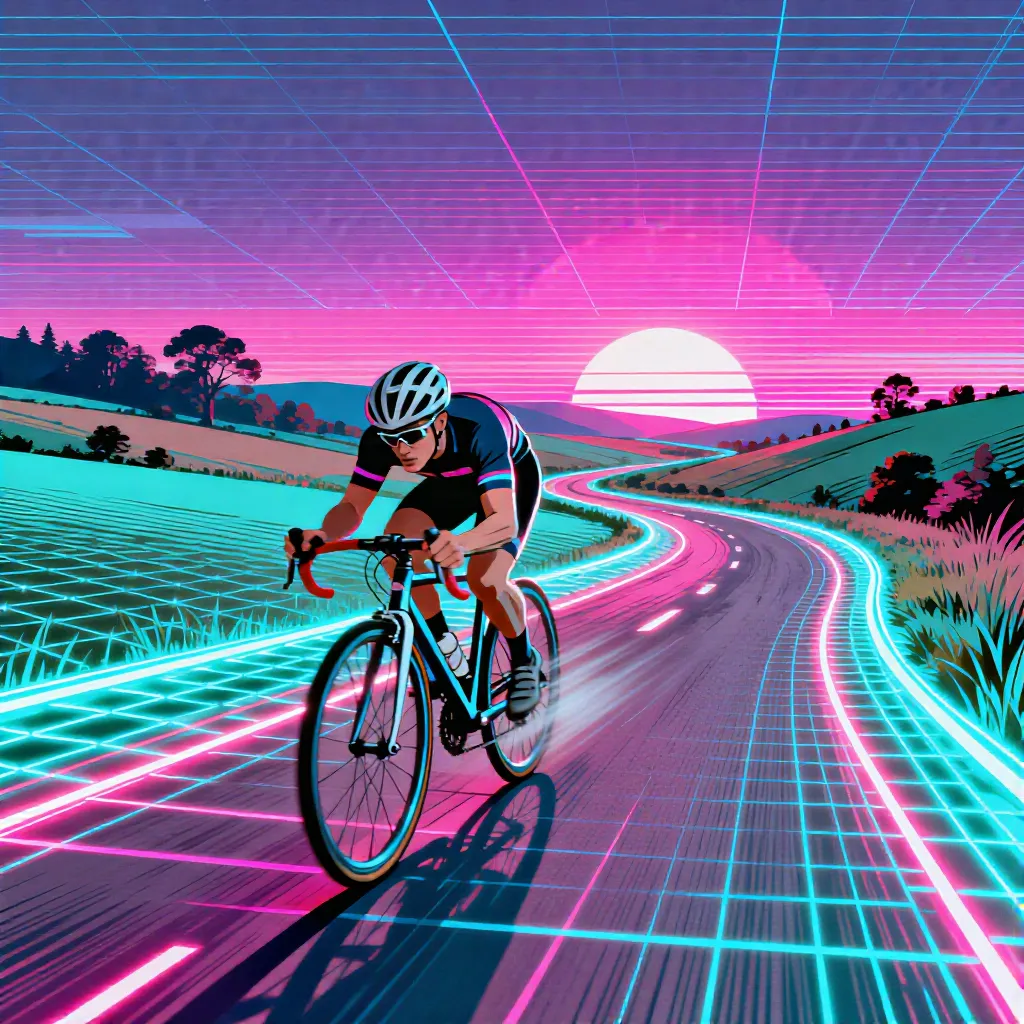 Generated activity image: A road ride, reimagined from just the activity type